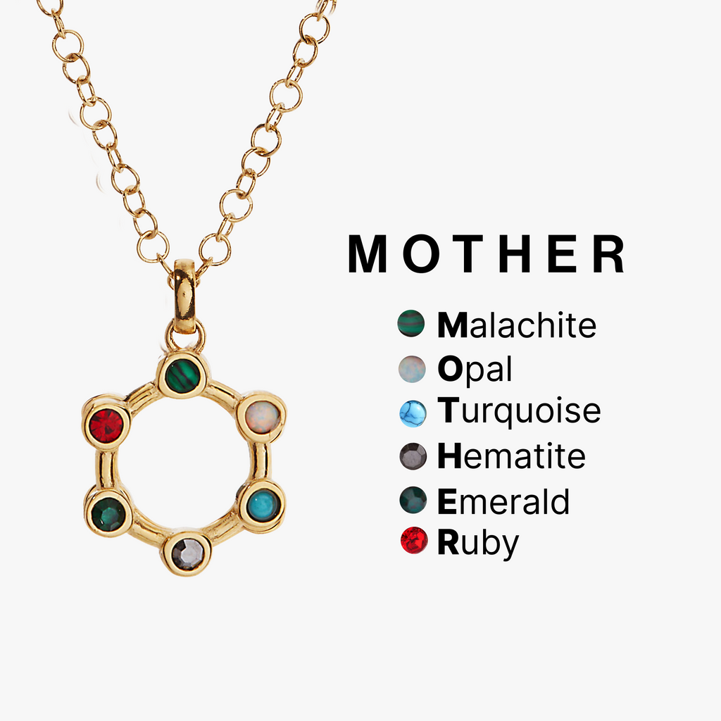 Mother Acrostic Hidden Message Crystal Necklace