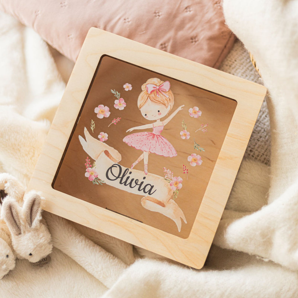 Personalized Ballerina Keepsake Box - Custom Acrylic Storage Case