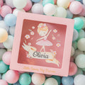 Personalized ballerina themed custom acrylic storage box for kids' nursery