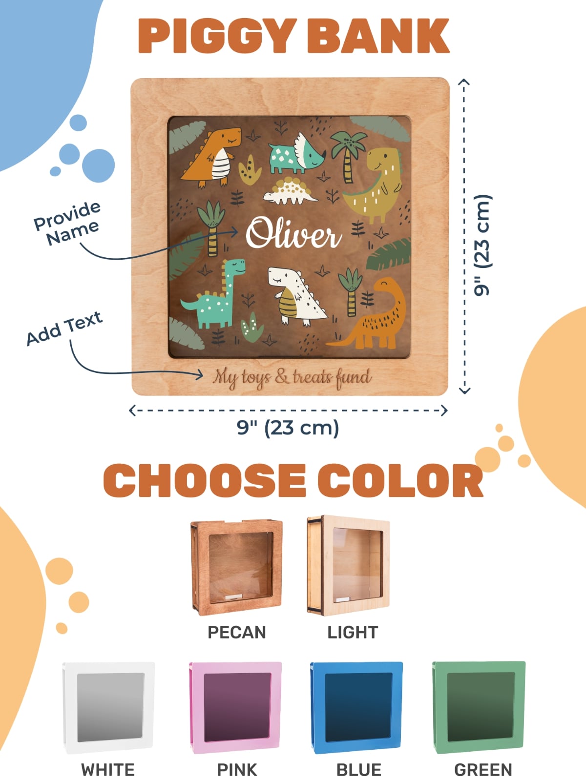 Custom Acrylic Dino Box for Kids - Personalized Storage & Keepsakes