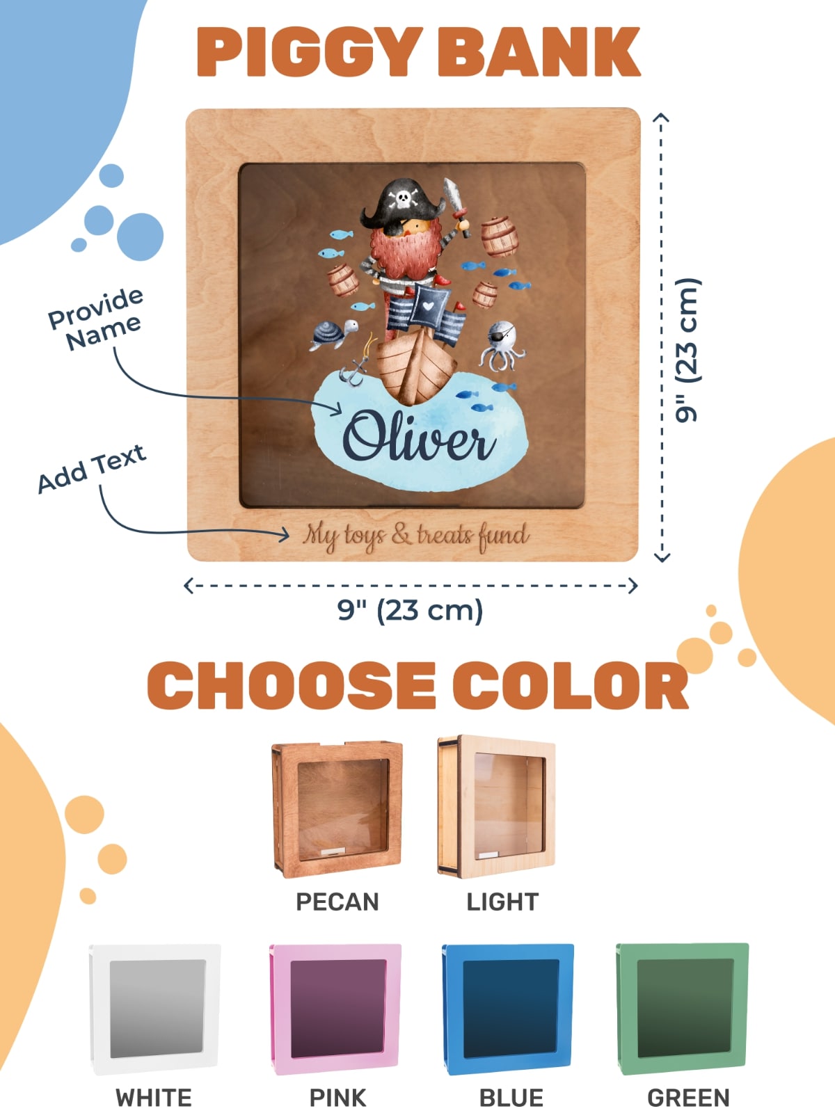 Custom Pirate Keepsake Box - Personalized Kids' Storage Case