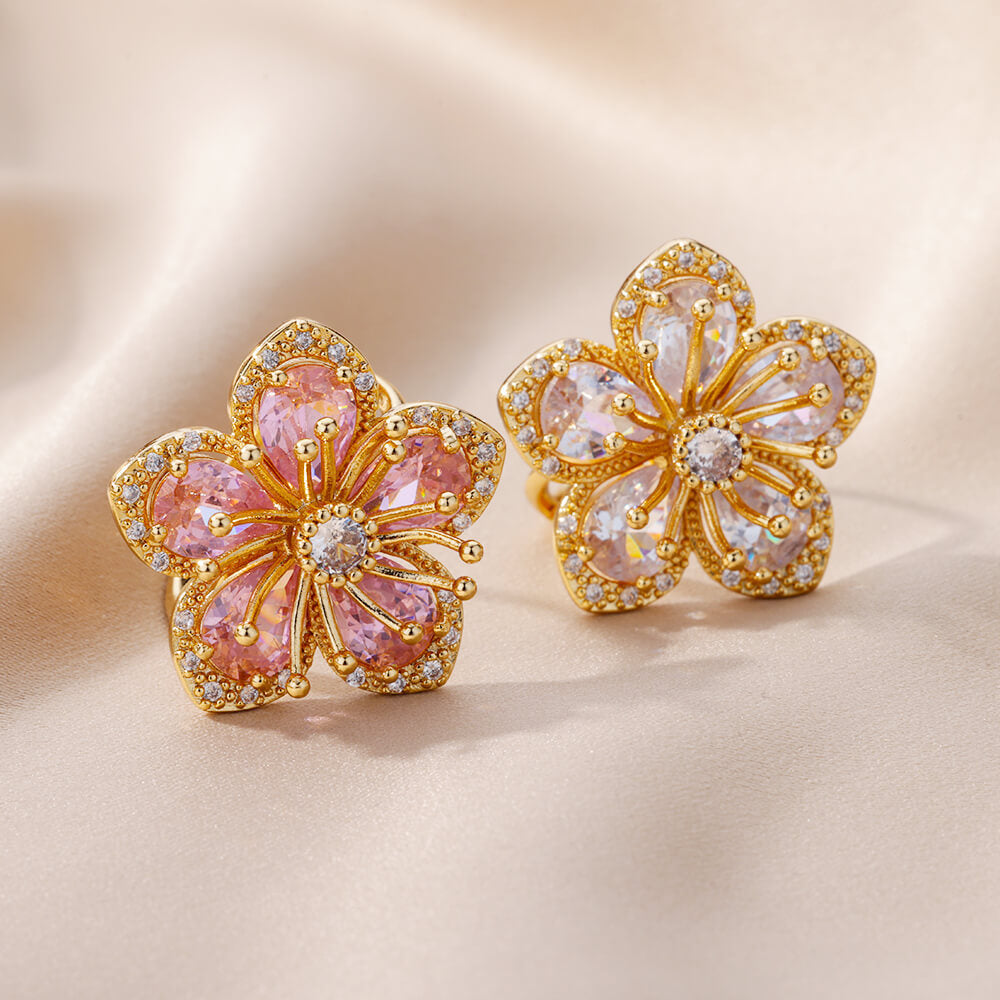 Exquisite Inlaid Zircon Flower Ring