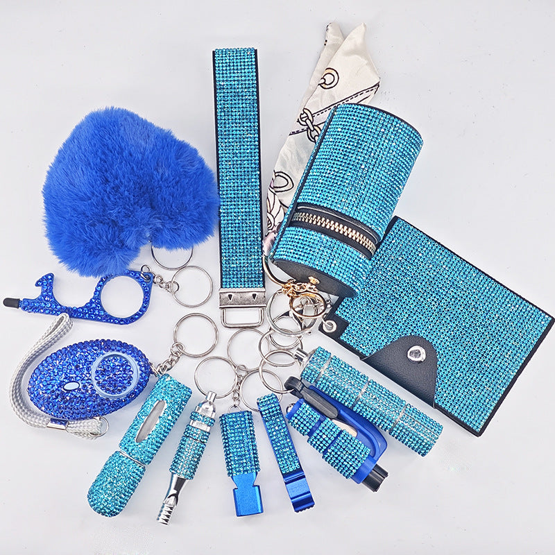 12-Piece Multifunctional Keychain Set – Glamorous Suitcase Charms