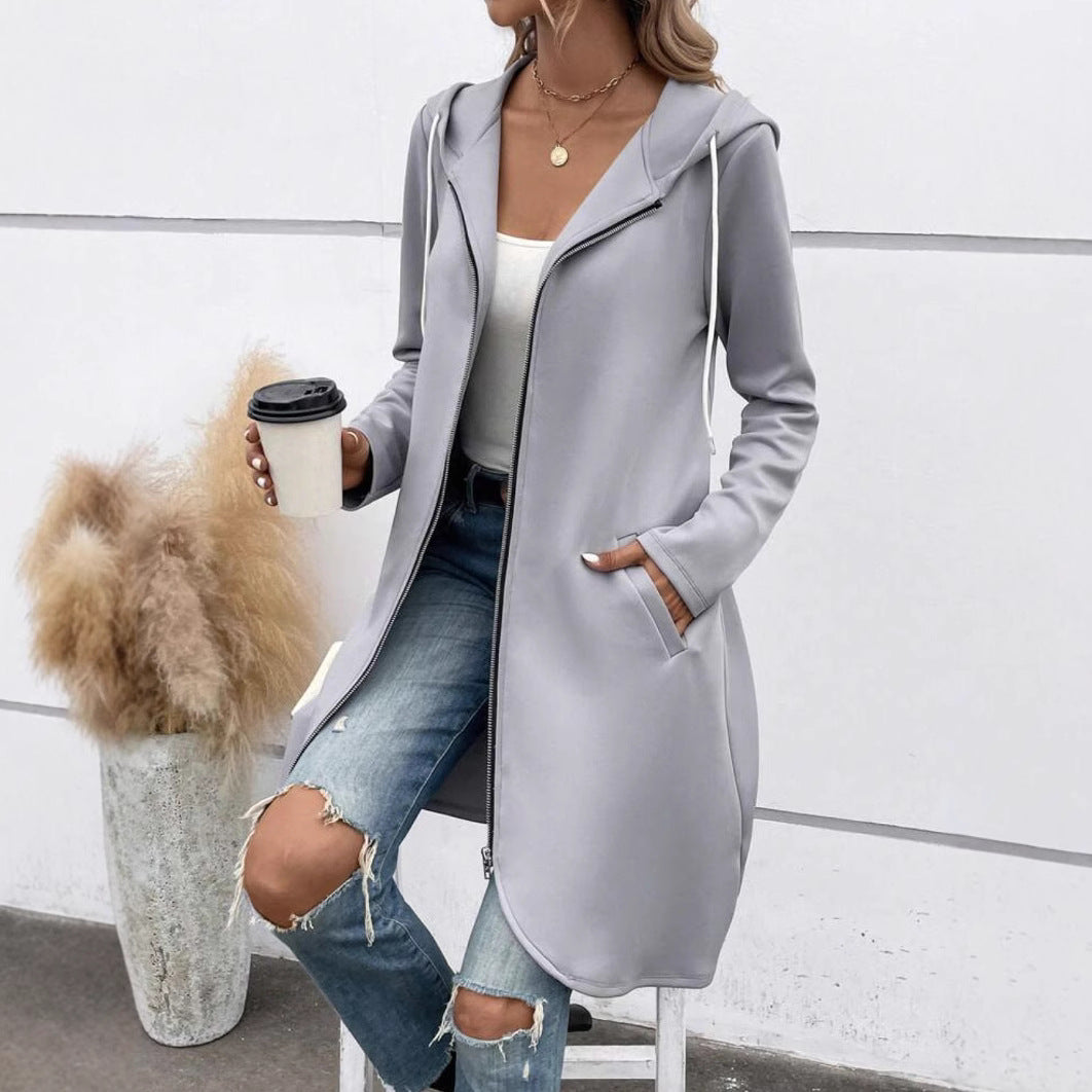 Women's Velvet-Lined Zip Hoodie Sweatshirt