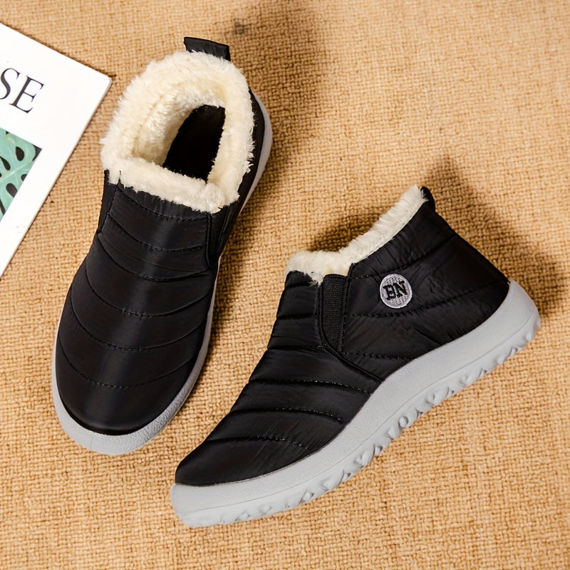 Women's Waterproof Plush Lined Ankle Boots for Winter Warmth - Image 4