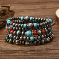 Fashionable Casual Turquoise Beaded Elastic Bracelet
