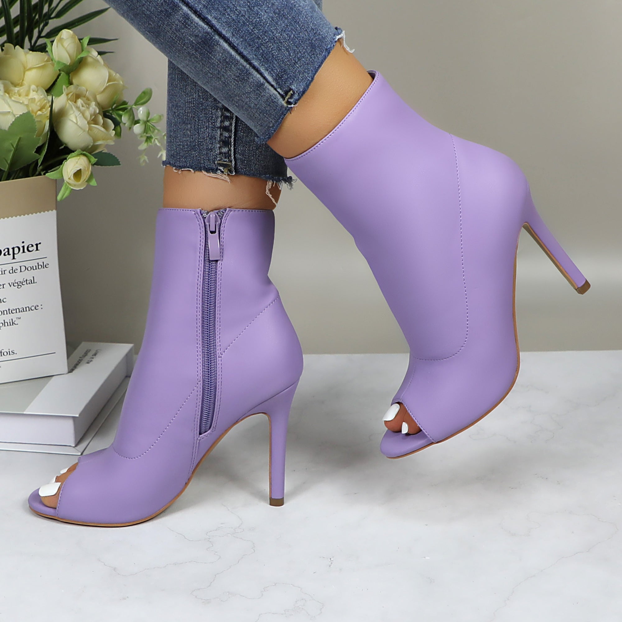 Metallic Stiletto Boots Dance Party Shine