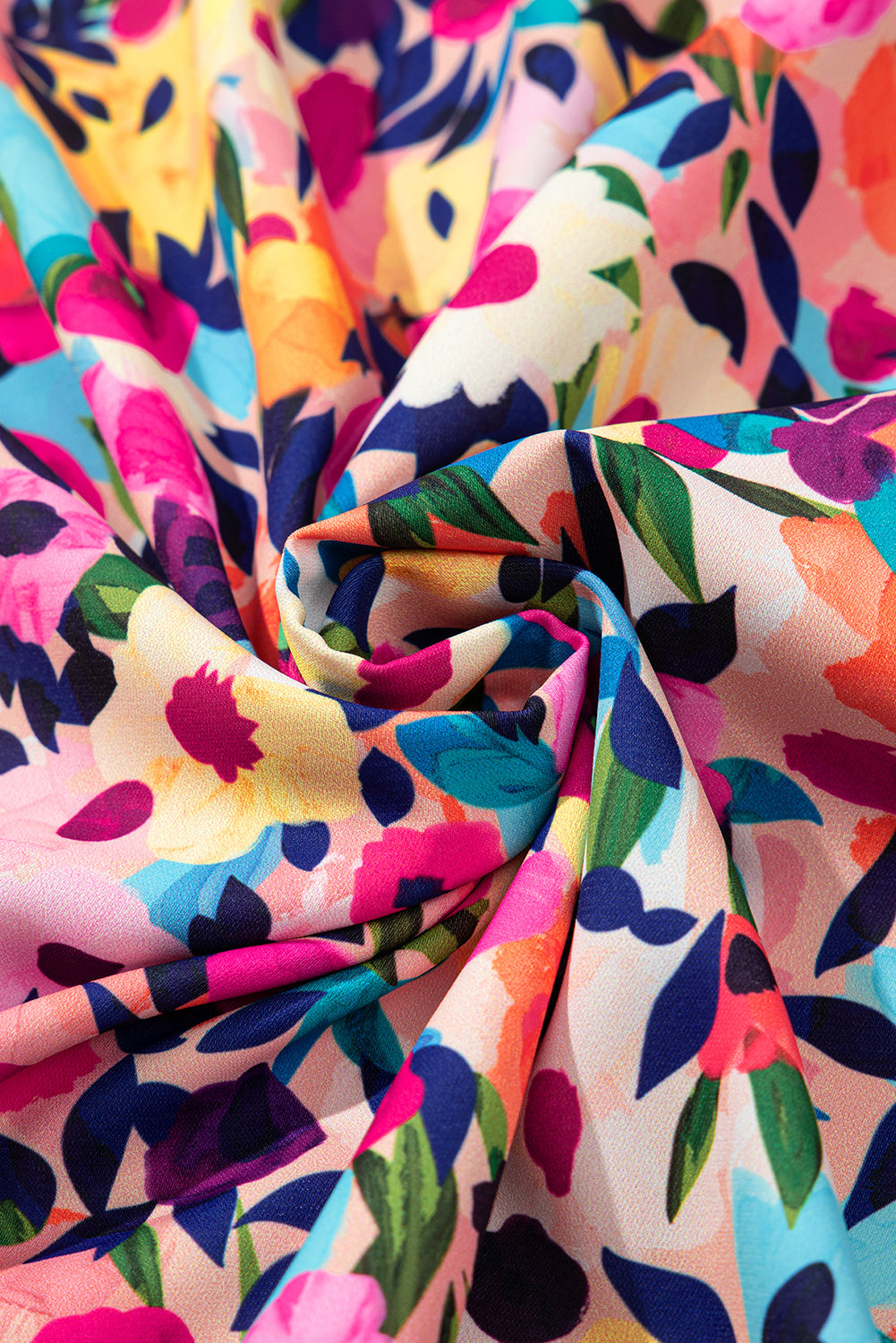 Floral V-Neck Puff Sleeve Mini Dress