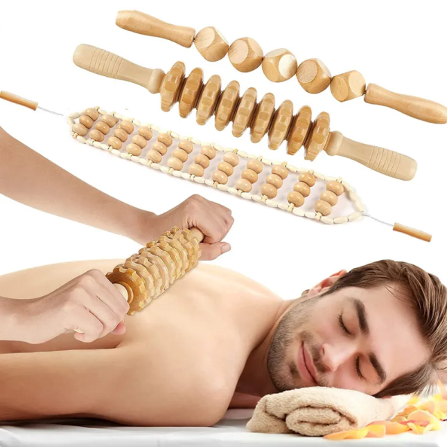 Wooden Anti-Cellulite Hand Massage Roller Set (Multiple Options)
