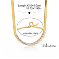 18K Gold-Plated Titanium Steel Necklace with Sparkling Rhinestones