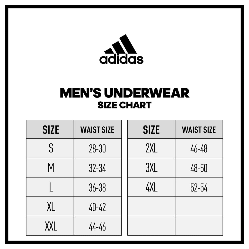 adidas Men's Performance Long Boxer Brief Underwear (3-Pack) X-Large Scarlet Red/Black/Onix Grey