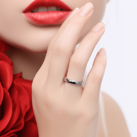 Adjustable 999 Sterling Silver Ring with Twisted Clear Zircon - Hypoallergenic Luxury Jewelry