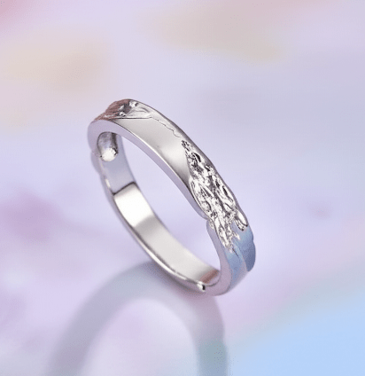 Adjustable 999 Sterling Silver Ring with Twisted Clear Zircon - Hypoallergenic Luxury Jewelry