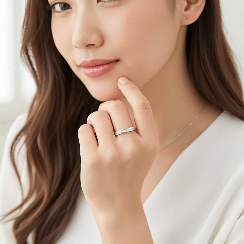 Adjustable 999 Sterling Silver Twisted Ring with Clear Zircon - Hypoallergenic Luxury Jewelry