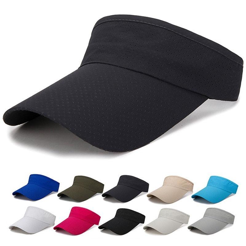 Adjustable breathable sports visor in various colors for outdoor activities