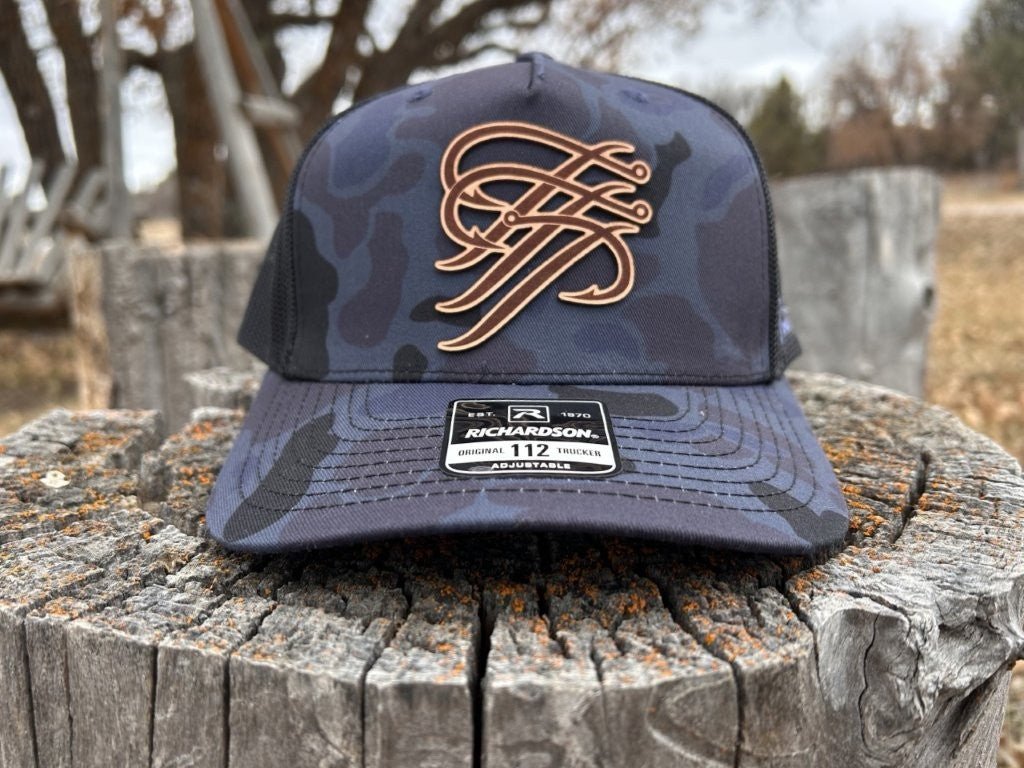 Admiral Duck Camo Leather Trucker Hat