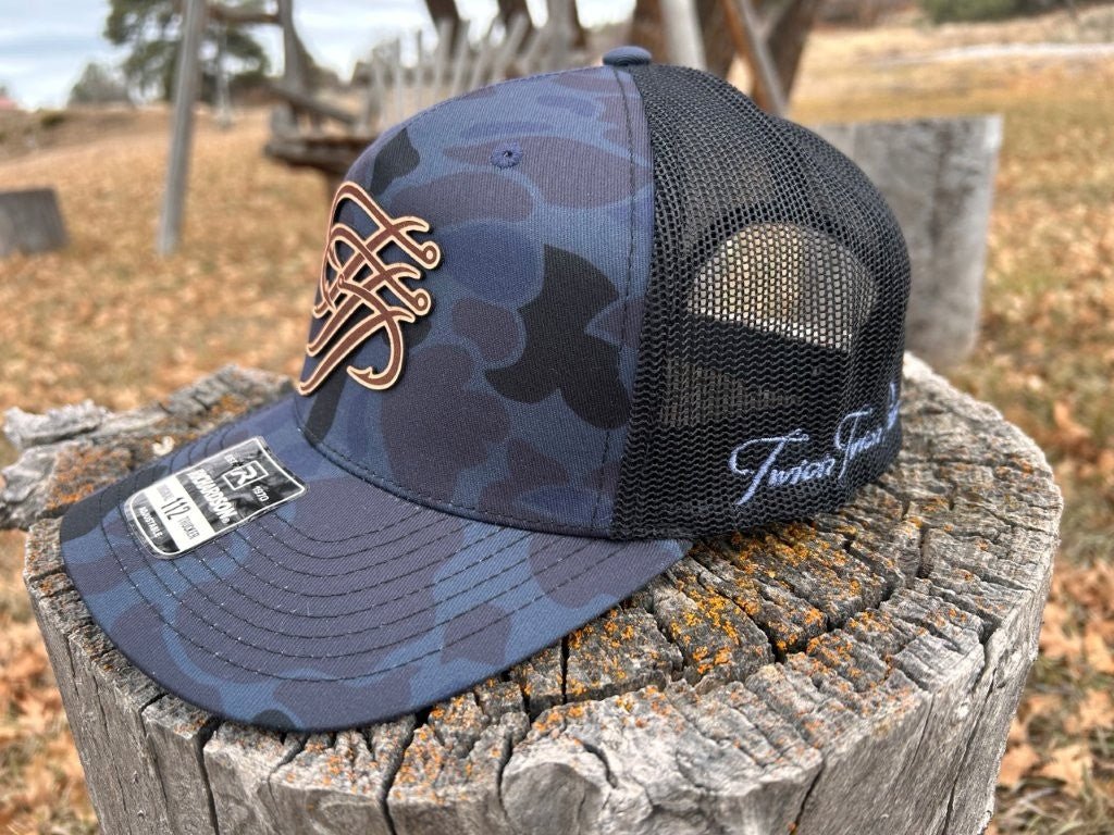 Admiral Duck Camo Leather Trucker Hat