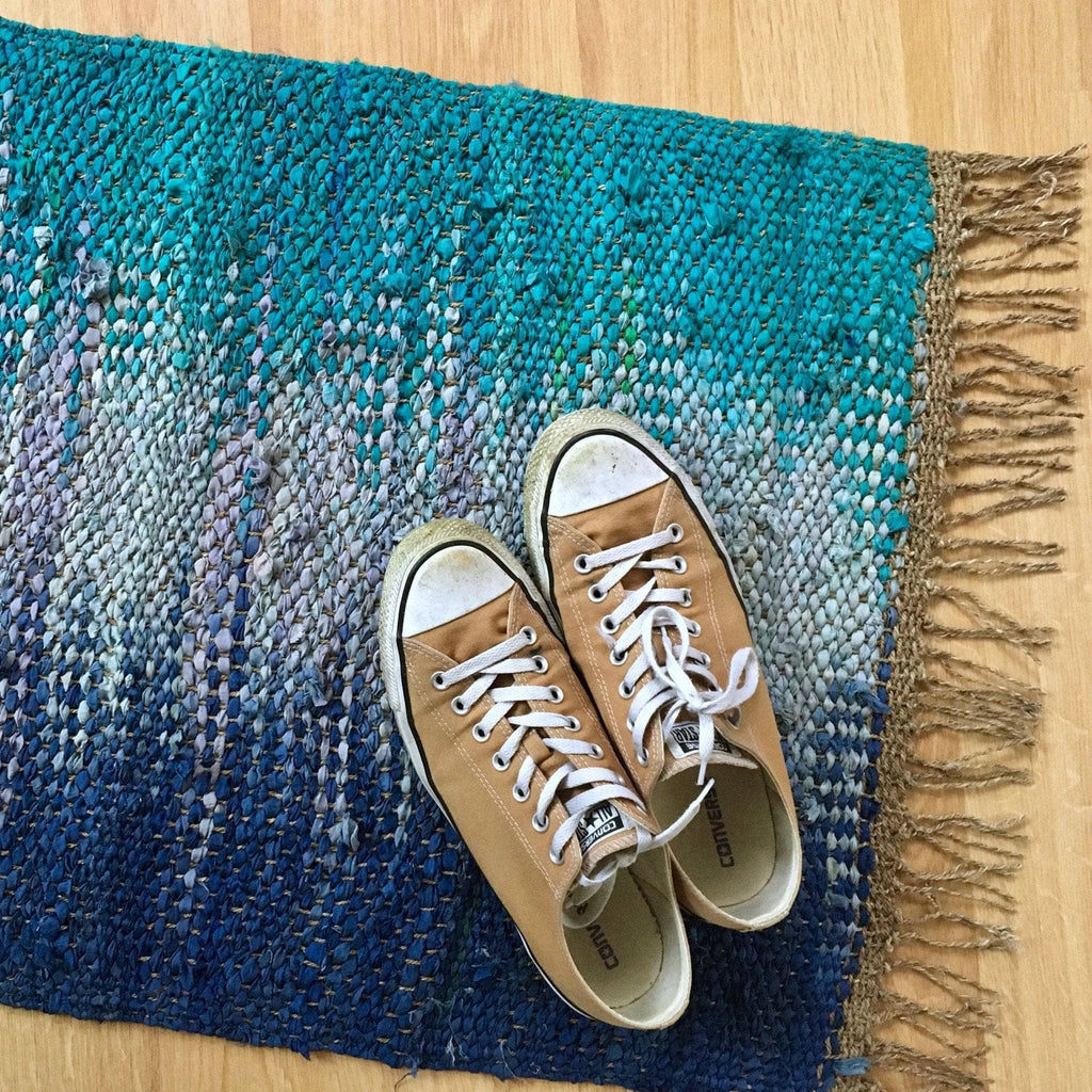 Adriatic Pools Rug Weaving Kit with designer pattern by Mary Ballard of Goldfinch Woven.