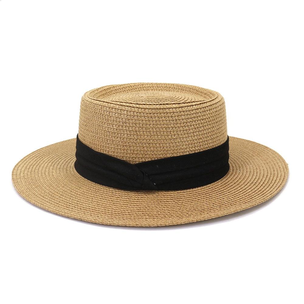 Women's Packable Wide Brim Straw Fedora Sun Hat