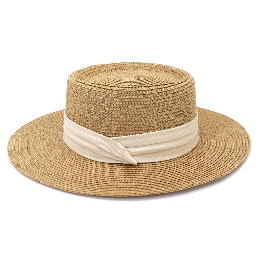 Women's Packable Wide Brim Straw Fedora Sun Hat