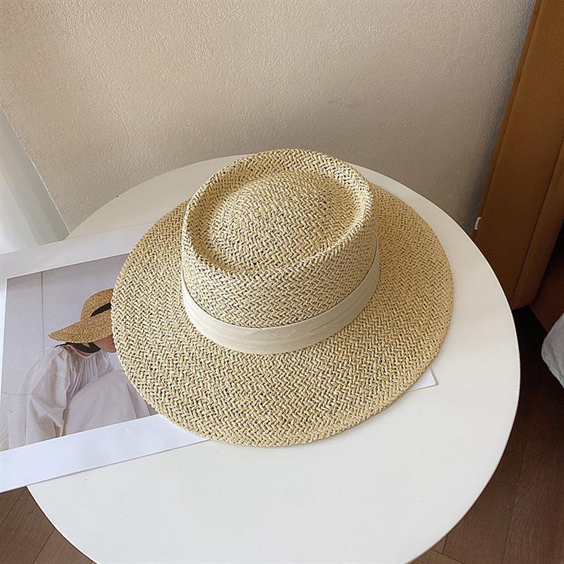 Women's Packable Wide Brim Straw Fedora Sun Hat