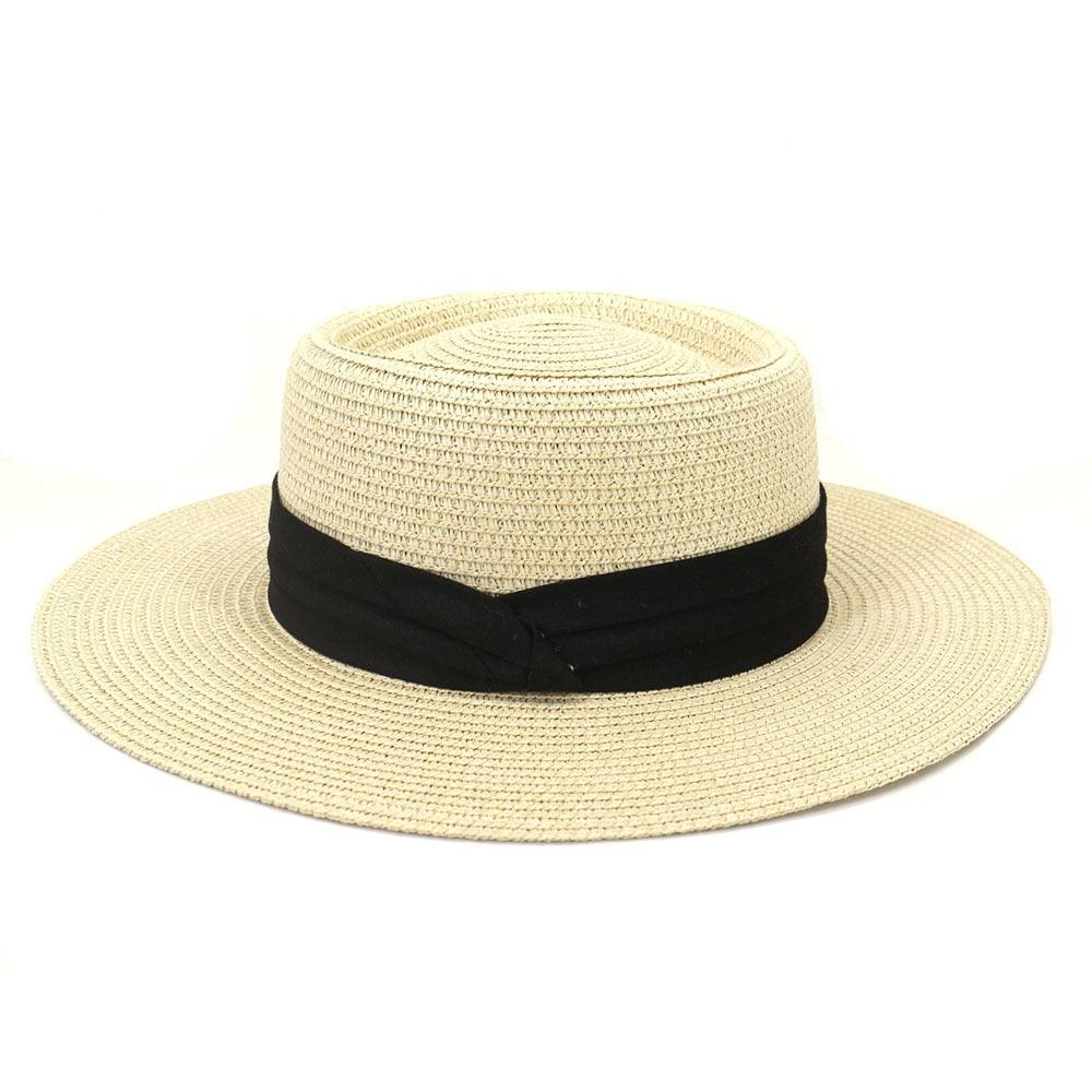 Women's Packable Wide Brim Straw Fedora Sun Hat