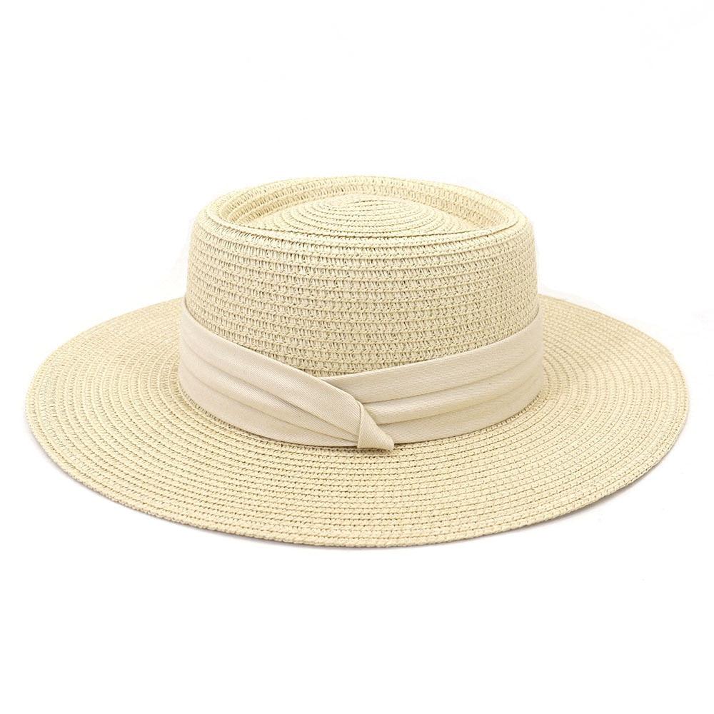 Women's Packable Wide Brim Straw Fedora Sun Hat
