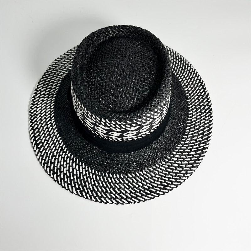 Women's Packable Wide Brim Straw Fedora Sun Hat