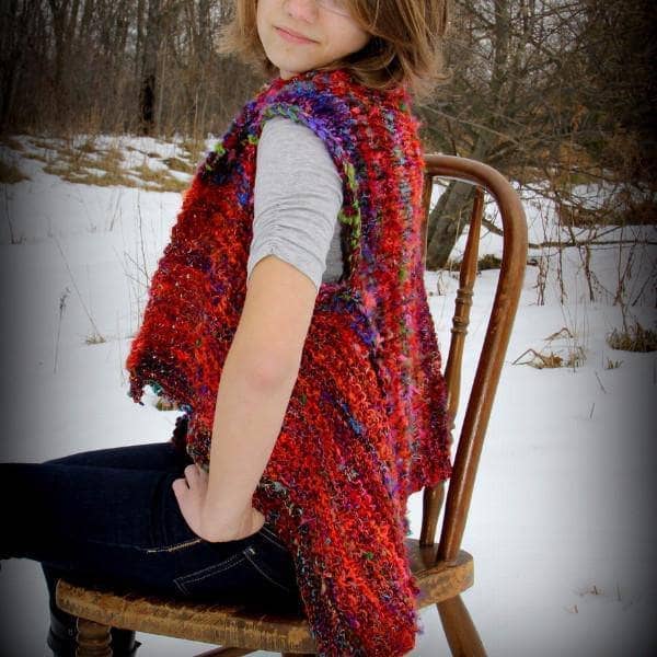 Adventure Cardi Banana Fiber Yarn Kit - Vibrant Boho Knit Layer