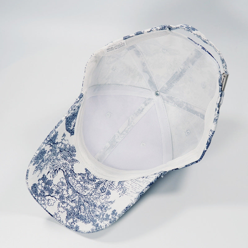 Floral Print Dome Crown Baseball Cap - Unisex Vintage Floral Hat