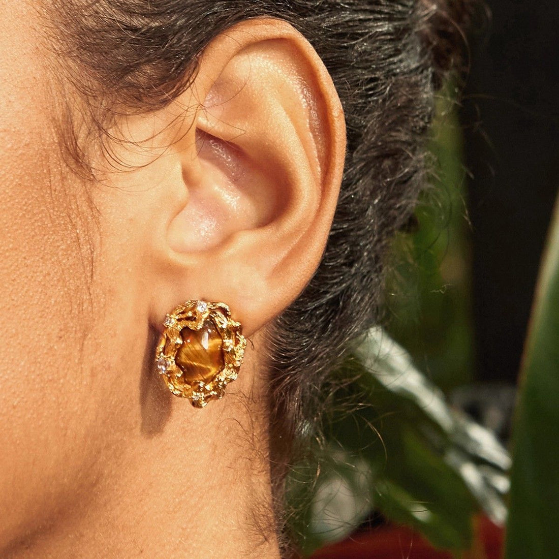 Retro Geometric Irregular Resin Earrings Oversized Statement Jewelry