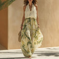 Floral Print Sleeveless V-Neck Maxi Dress with Ruffle Trim - Image 6