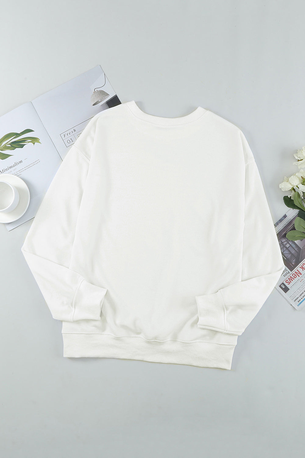 Women’s Crew Neck Pullover Sweatshirt - Cozy Minimalist Knit