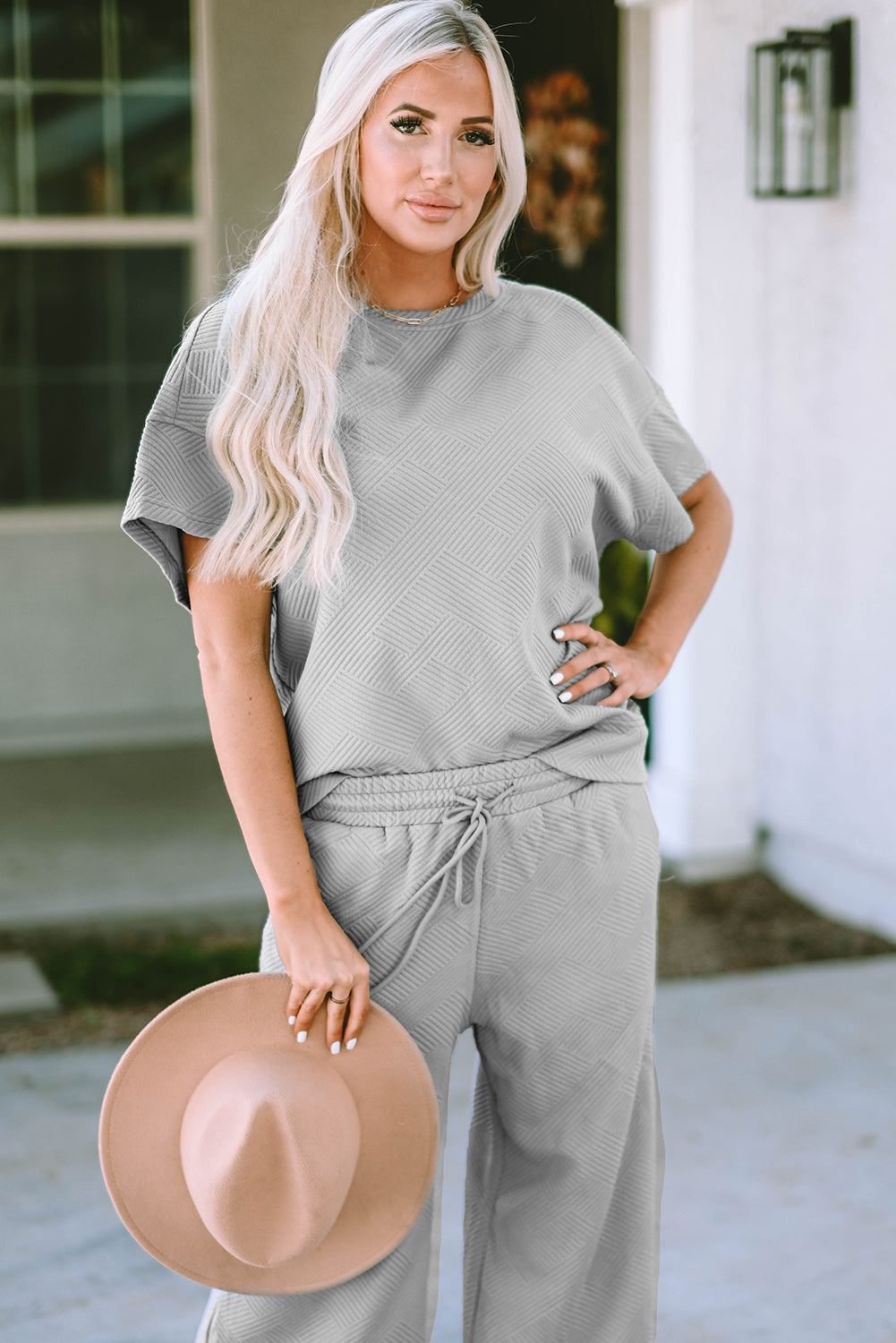 Winter Loose Fit T-Shirt in Light Grey Knit