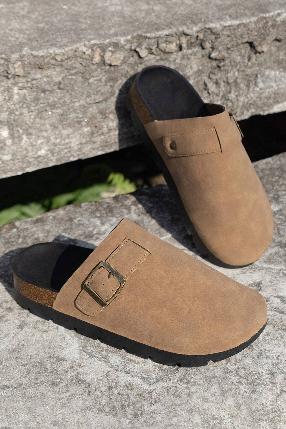 Light French Beige Slip-On Corky Platform Shoes