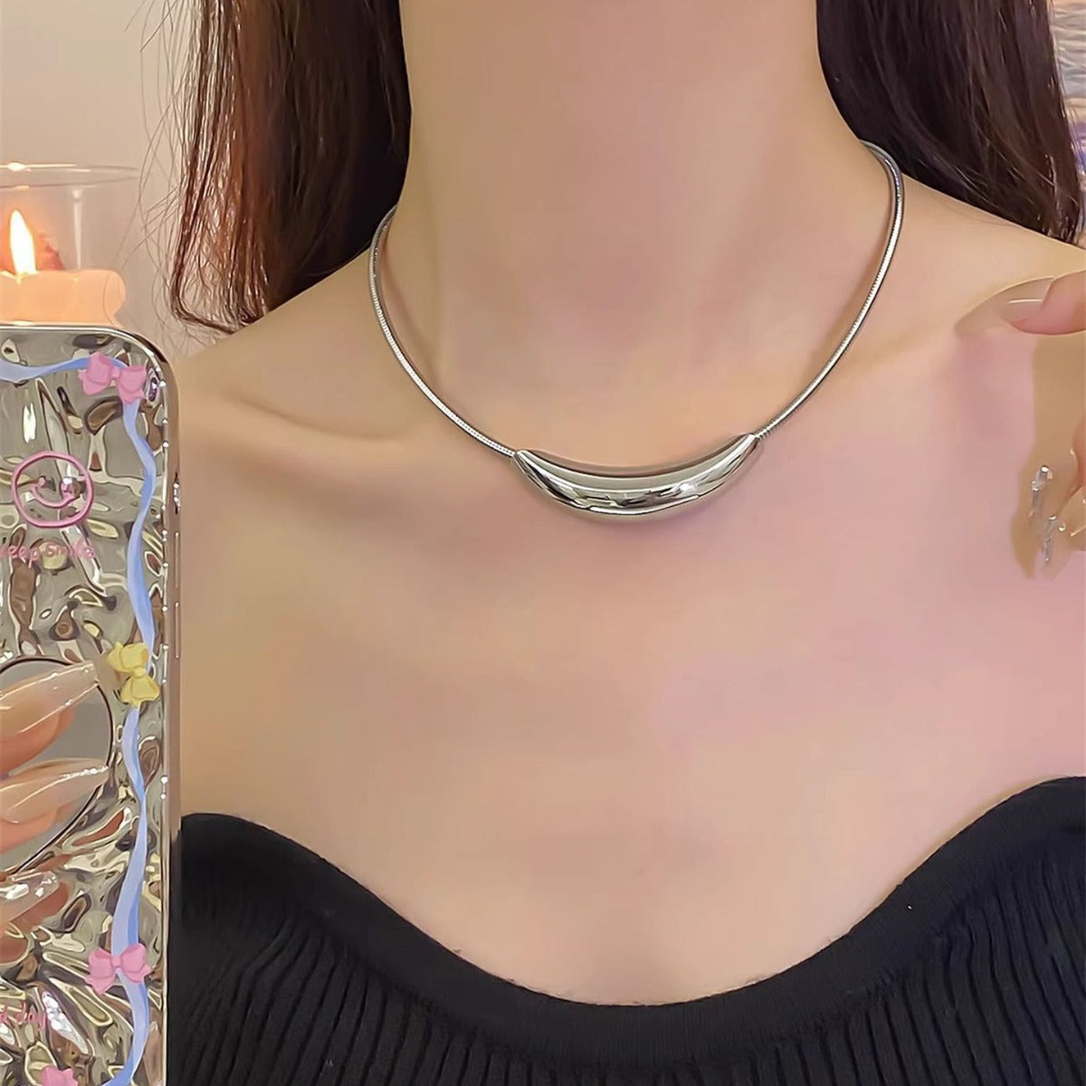 All-titanium Steel Necklace With A Premium Feel