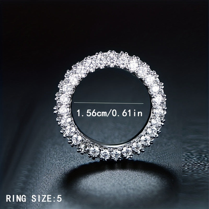 Minimalist Three-Stone Zircon Ring in Sterling Silver or Gold