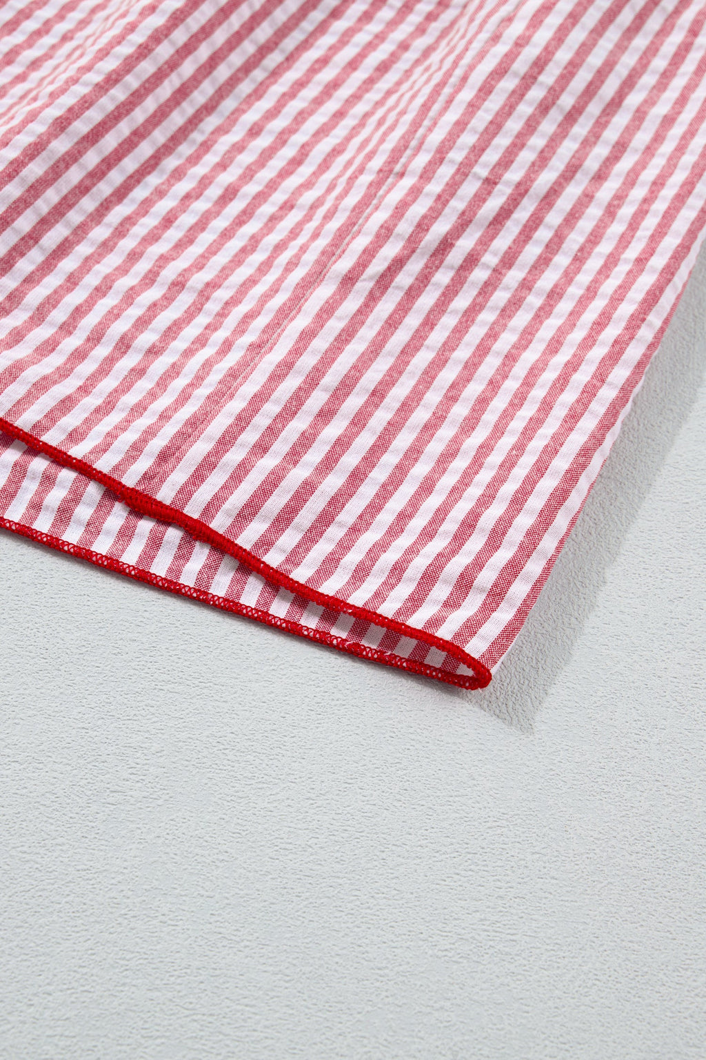 Rose Ruffle Hem Maxi Dress in Red and White Striped A-Line