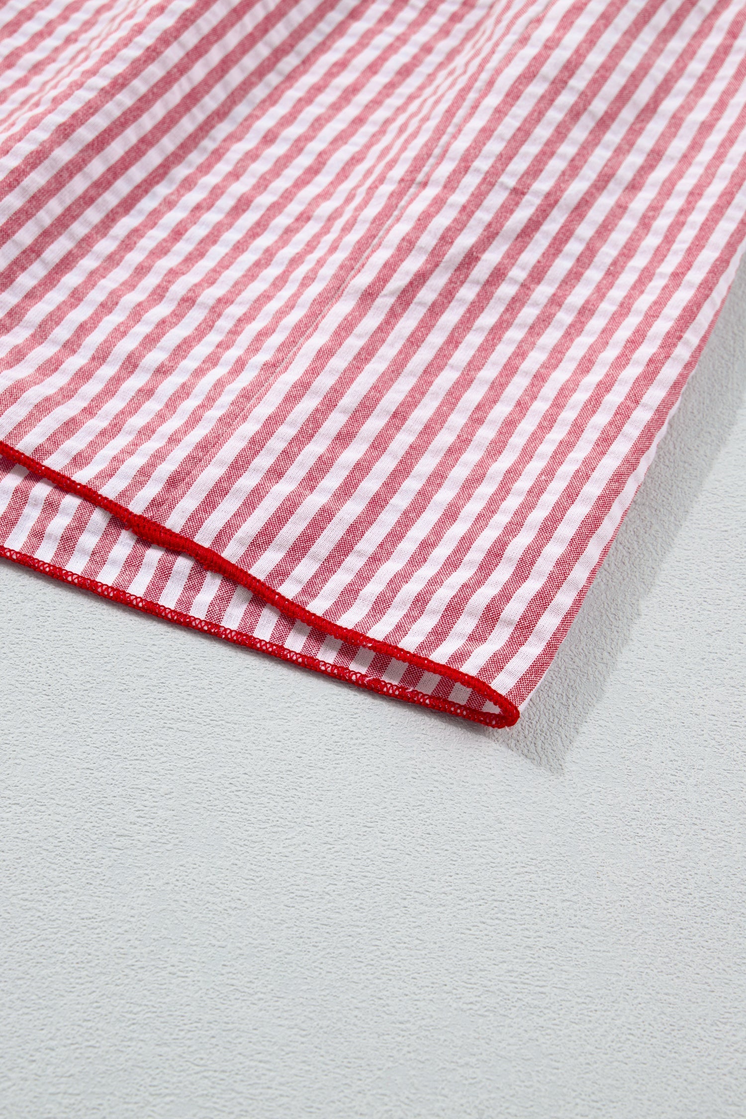 Rose Ruffle Hem Maxi Dress in Red and White Striped A-Line