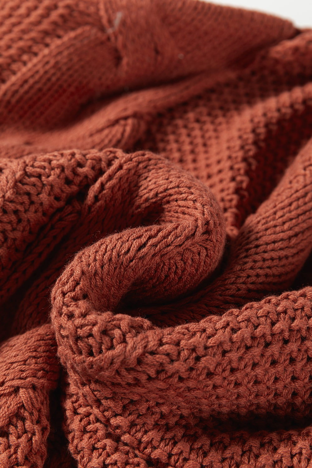 Willaira Slouchy Cable Knit Sweater in Burnt Orange - Image 10