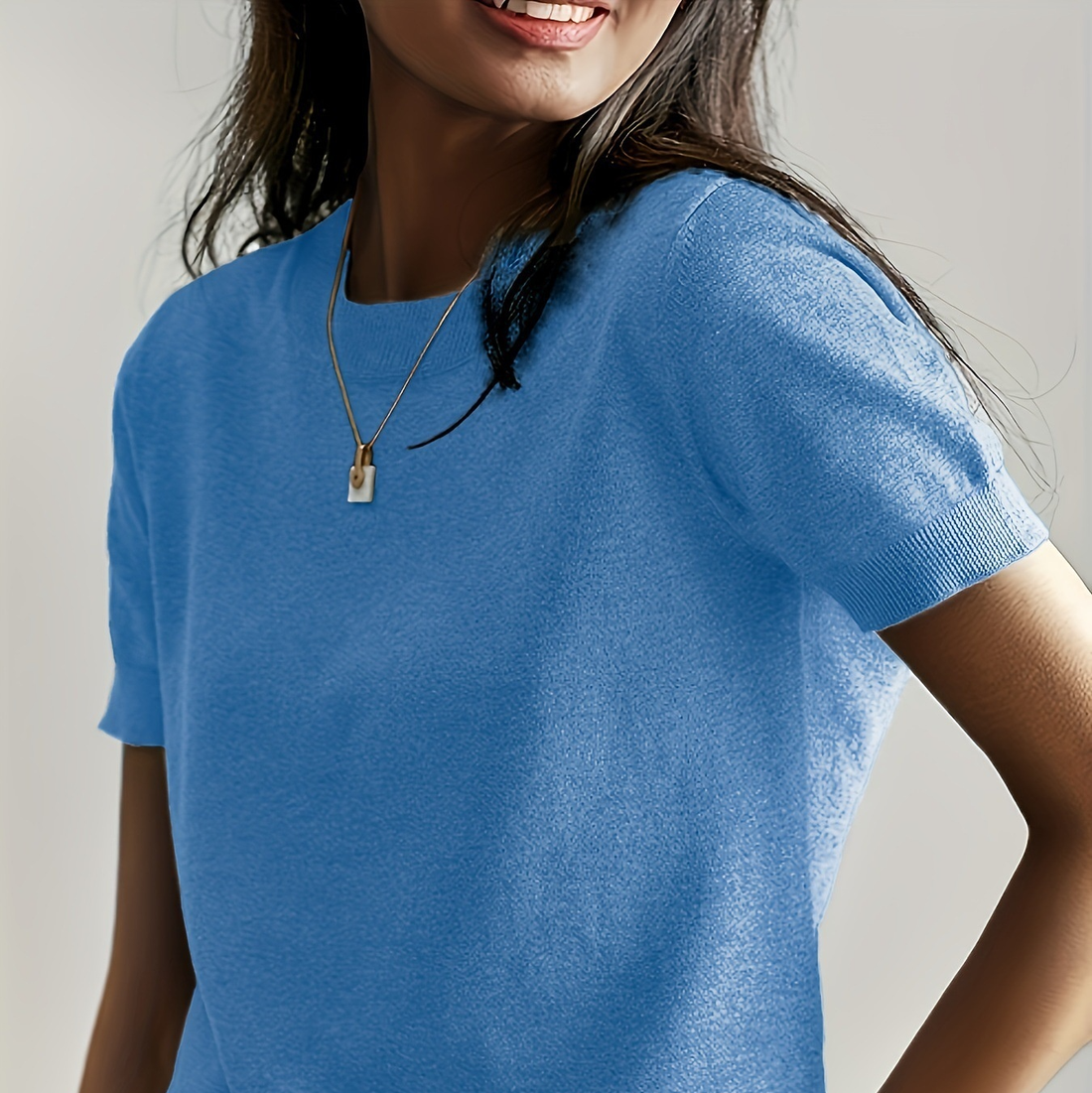 Women's Soft Stretch Minimalist T-Shirt Slim Fit Everyday Top