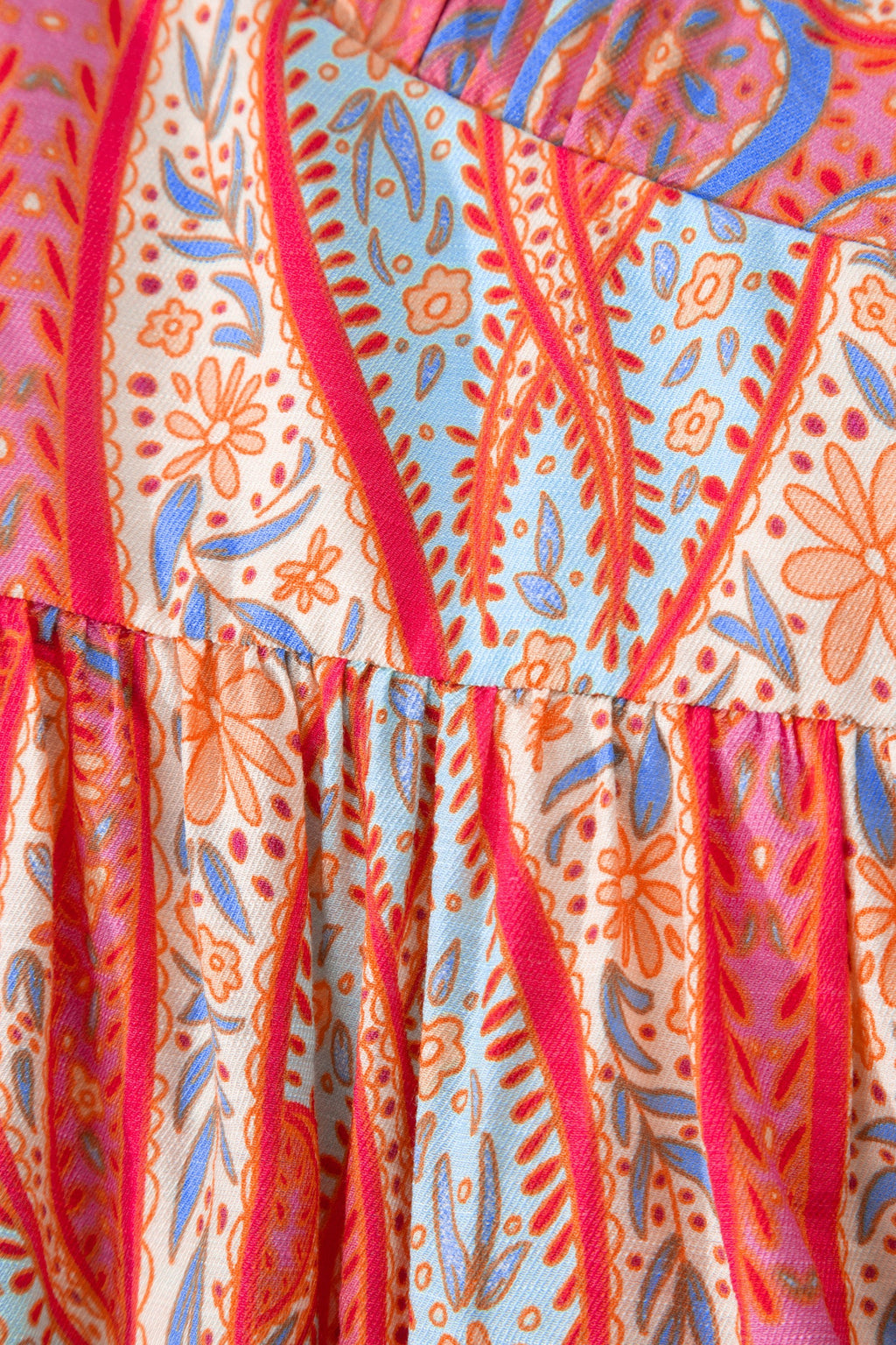 Luz Sleeve Boho Maxi Dress - Vibrant Floral A-Line Vacation Dress