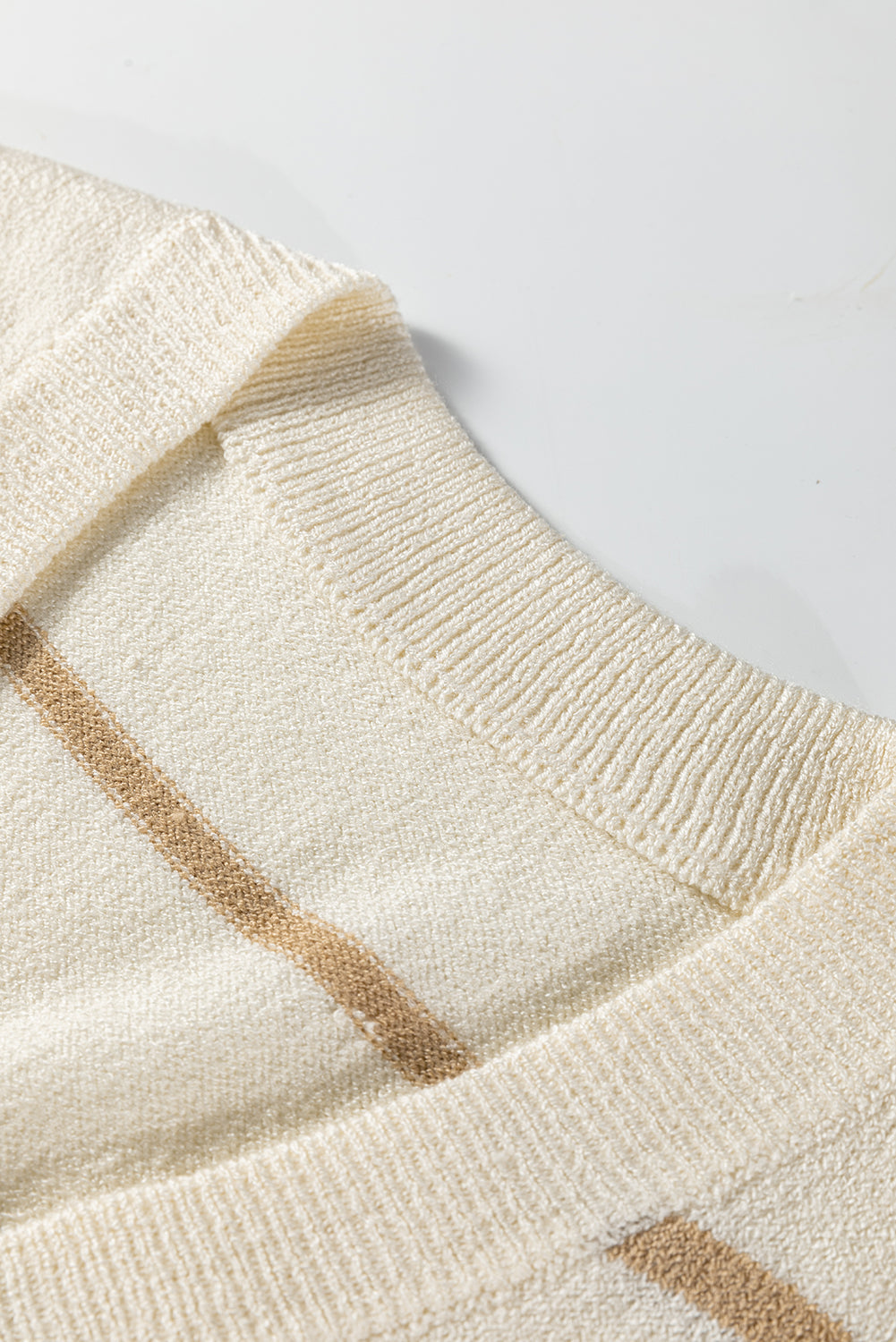 Women's Striped V-Neck Buttoned Knit Sweater Vest