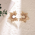 Cross Border Zircon Sunflower Earrings Gradient Marquise Crystal C Loop Flower Earrings Party Alloy Stud Ear Jewelry Wholesale