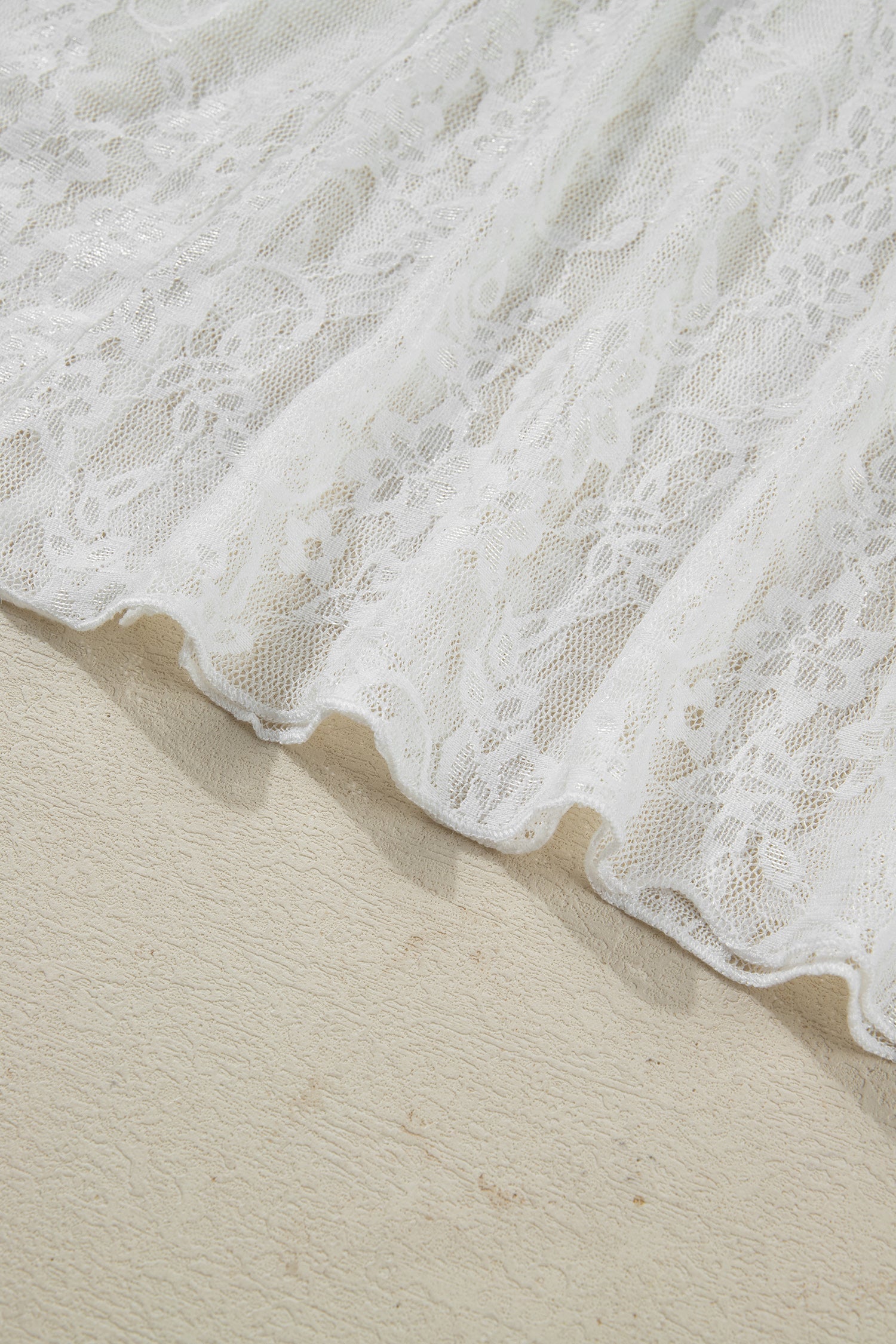 Women's Floral Lace Sheer Flowy Maxi Skirt in White