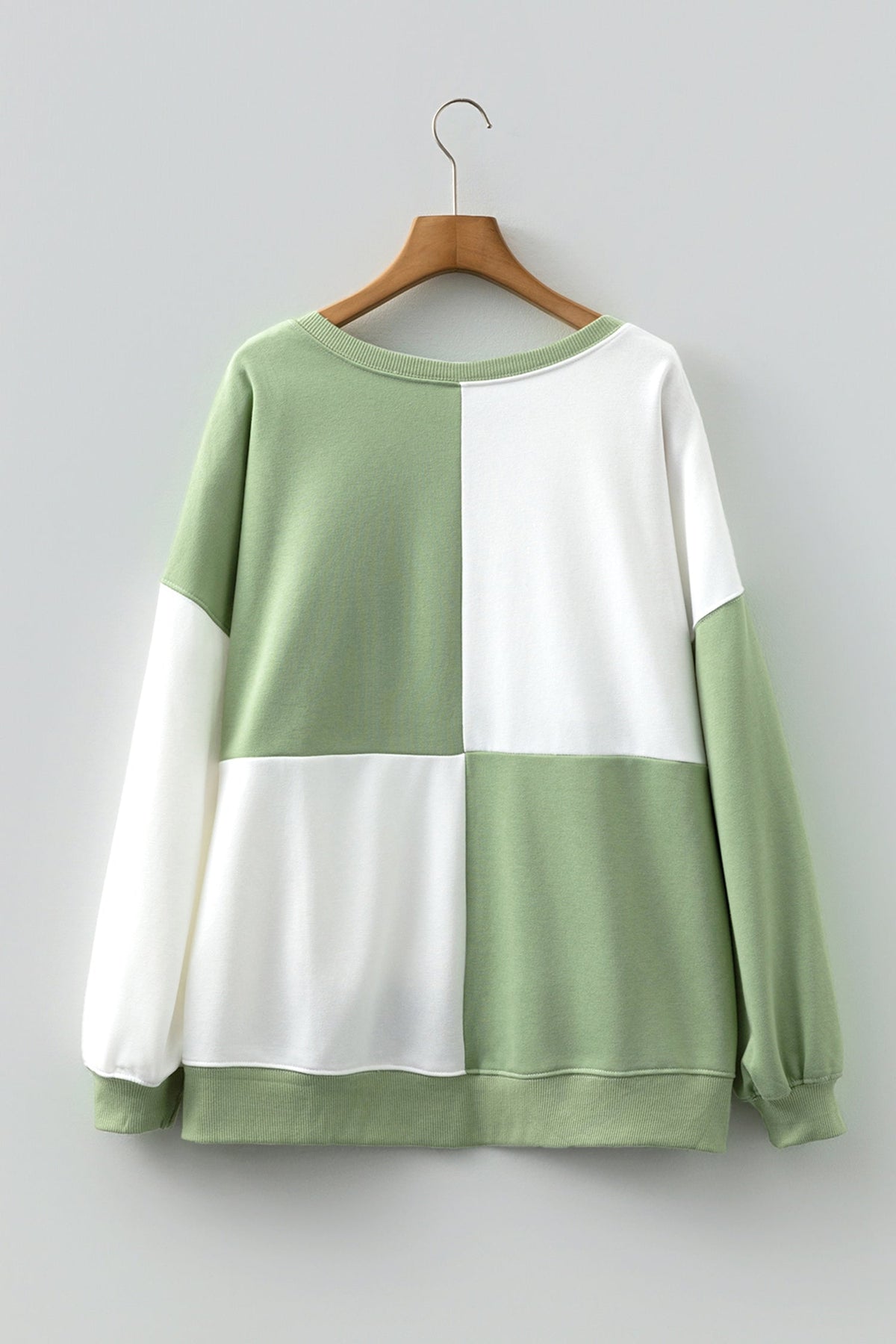 Colorblock Crewneck Henley Sweatshirt
