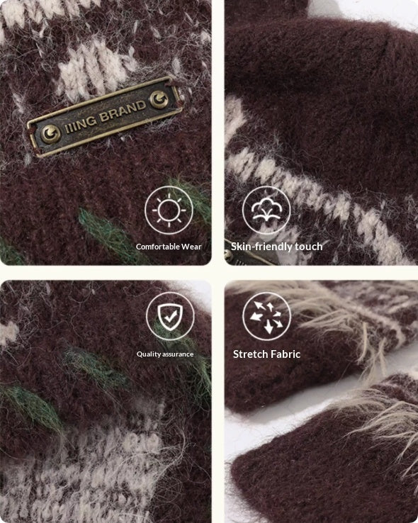 Women's Cute Bear Ear Knitted Winter Beanie Hat