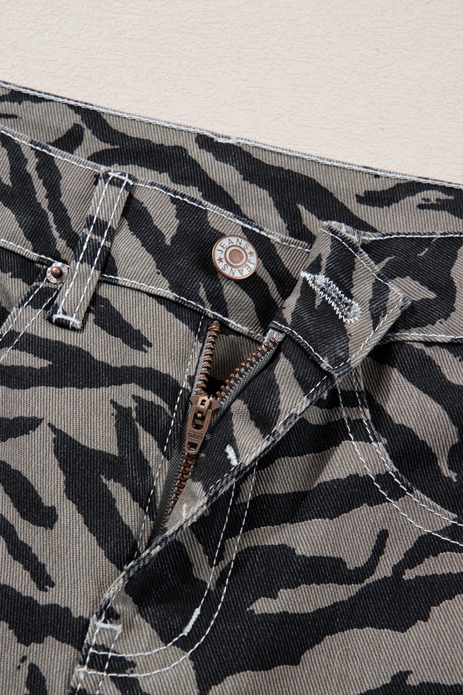 Zebra Stripe Wide Leg Jeans