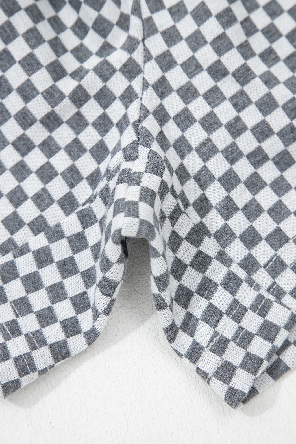 Checkerboard Drawstring Shorts with Pockets