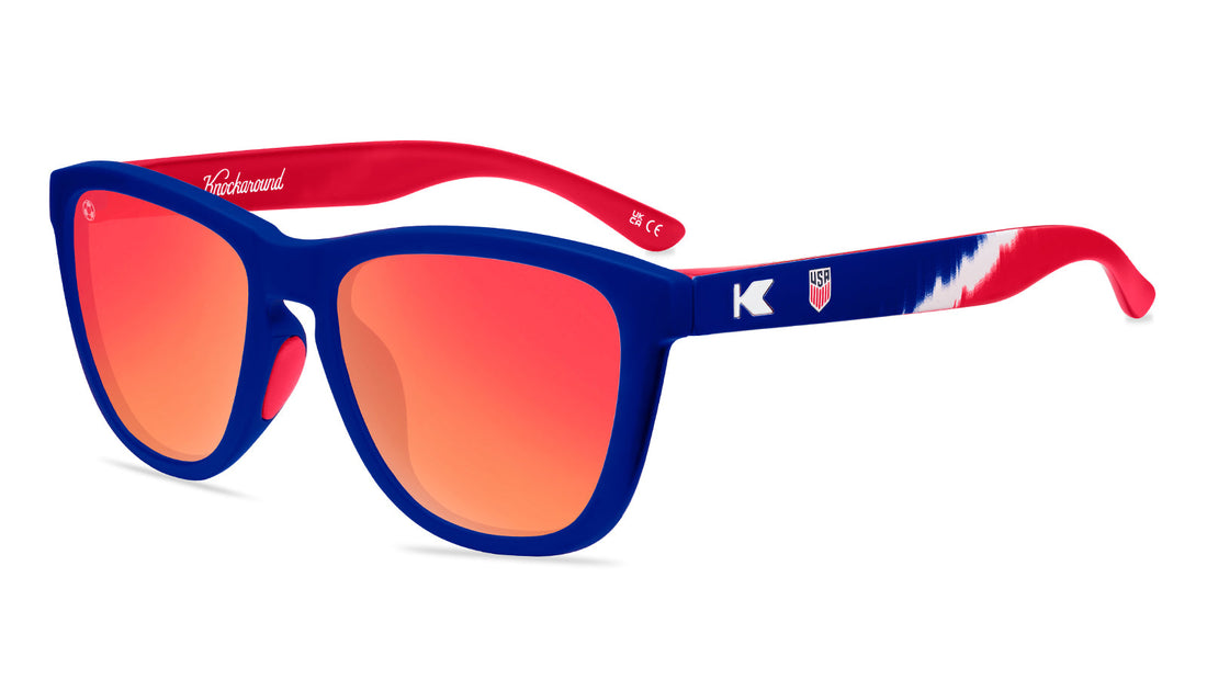U.S. Soccer 2024 Premiums Sport Sunglasses in red, white, and blue